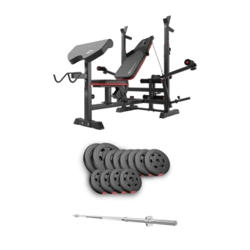 Набор Hop-Sport Premium 69кг со скамьей HS-1075 Pro и штангой