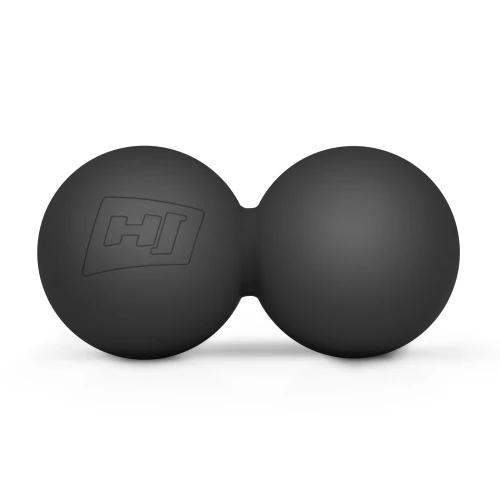 Силіконовий масажний подвійний мяч 63 мм Hop-Sport HS-S063DMB чорний