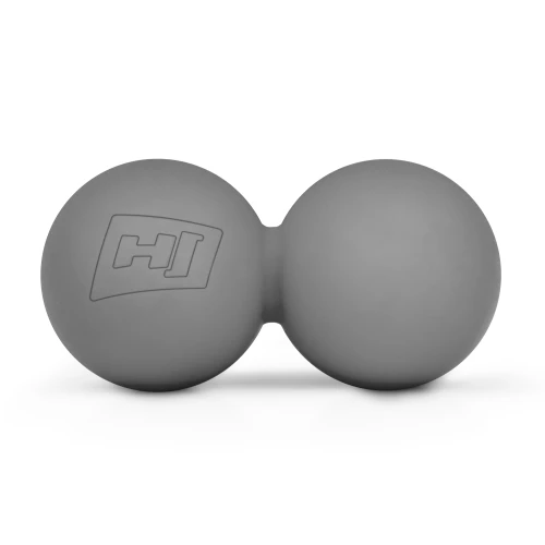 Силіконовий масажний подвійний мяч 63 мм Hop-Sport HS-S063DMB сірий