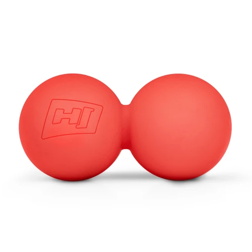 Силіконовий масажний подвійний мяч 63 мм Hop-Sport HS-S063DMB червоний