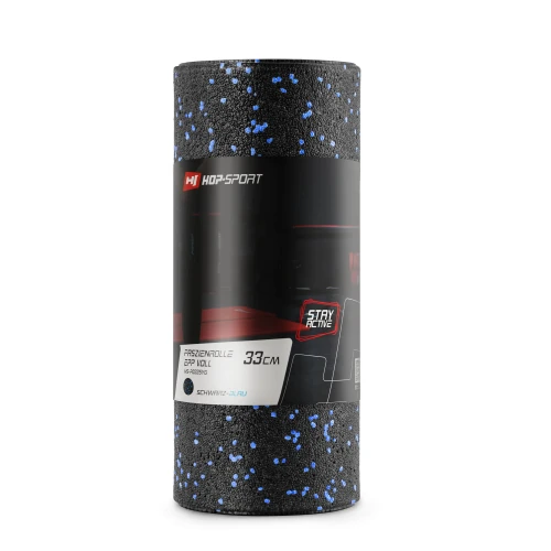 Роллер масажер (валик, ролик) гладкий заповнений Hop-Sport HS-P033SYG EPP 33см чорно-синій