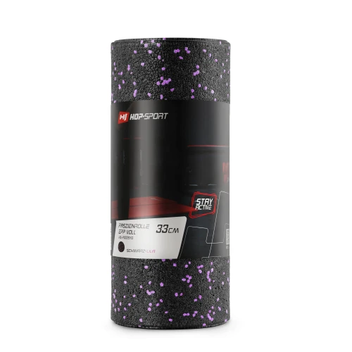 Роллер масажер (валик, ролик) гладкий заповнений Hop-Sport HS-P033SYG EPP 33см чорно-фіолетовий
