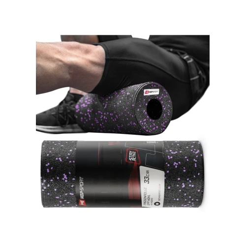 Роллер масажер (валик, ролик) гладкий Hop-Sport EPP 33см HS-P033YG чорно-червоний