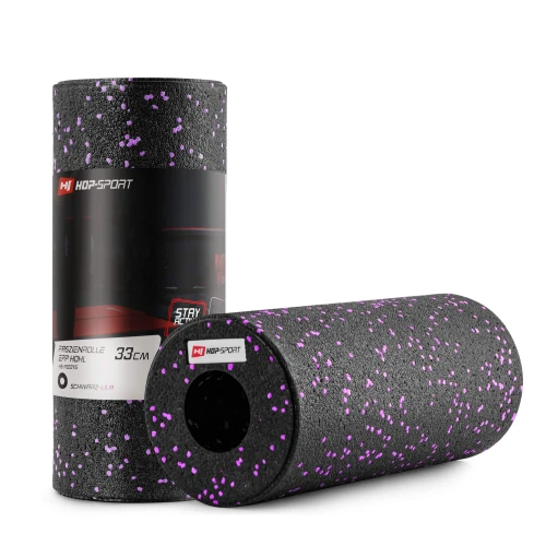 Роллер массажер (валик, ролик) гладкий Hop-Sport EPP 33см HS-P033YG черно-фиолетовый