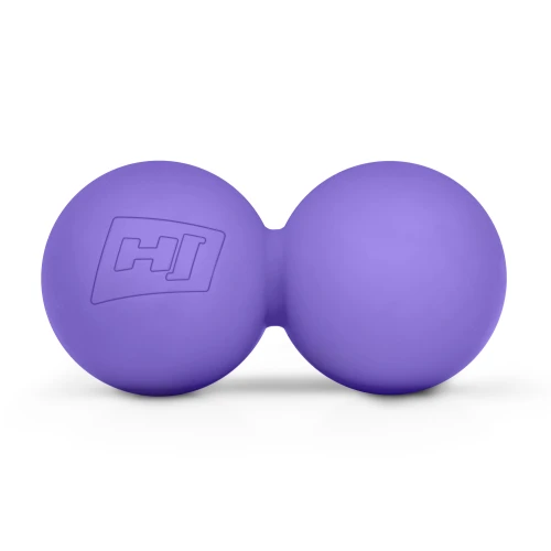 Силіконовий масажний подвійний мяч 63 мм Hop-Sport HS-S063DMB фіолетовий
