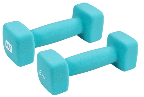 Набор гантелей неопреновых квадратных HS-V020DS 2х2кг sky blue