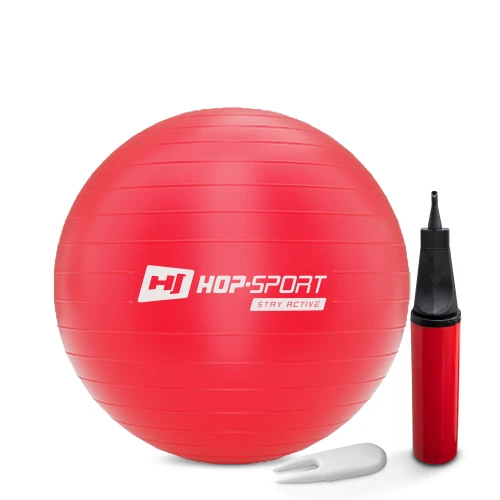 Фітбол Hop-Sport 55 см червоний + насос 2020