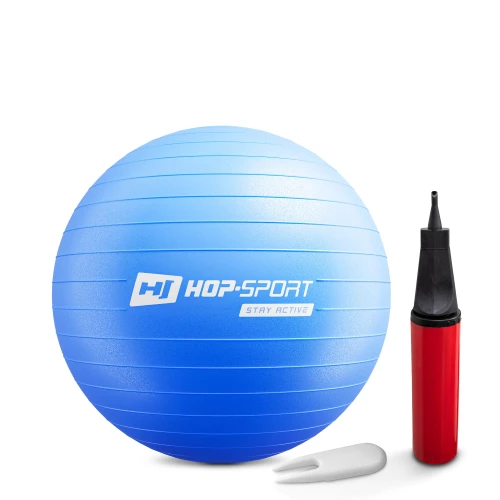 Фітбол Hop-Sport 55 см синій + насос 2020 РОЗПРОДАЖ
