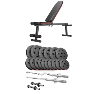 Набор Hop-Sport Premium 75кг со скамьей HS-1010 Pro, штангами и гантелями