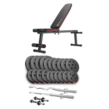 Набор Hop-Sport Premium 105кг со скамьей HS-1010 Pro, штангами и гантелями