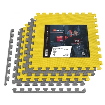 Мат-пазл Hop-Sport EVA 1см HS-A010PM - 4 частей желто-серый Мат-пазл Hop-Sport EVA 1см HS-A010PM - 4 частей желто-серый