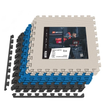 Мат-пазл Hop-Sport EVA 1см HS-A010PM - 9 частей черный/белый/синий