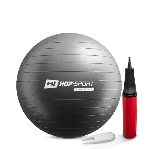 Фітбол Hop-Sport 55 см чорний + насос 2020
