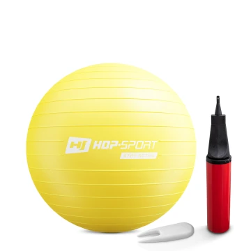 Фітбол Hop-Sport 55см жовтий + насос 2020
