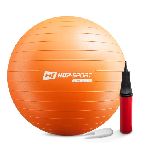 Фитбол Hop-Sport 65см оранжевый + насос 2020