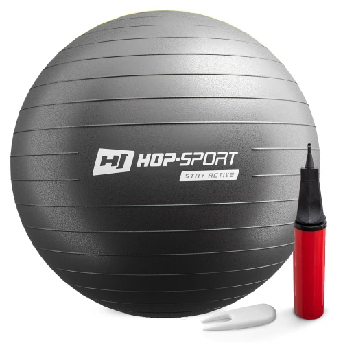 Фітбол Hop-Sport 75 см чорний + насос 2020