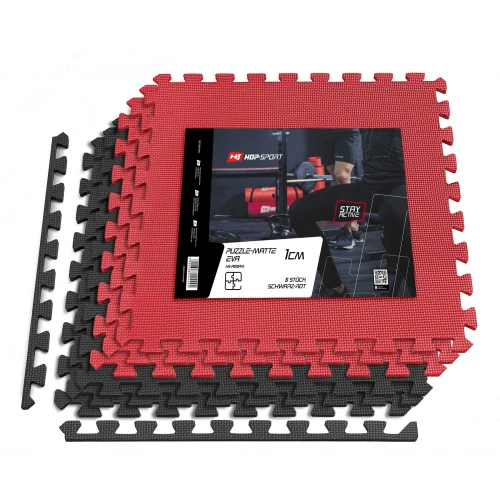 Мат-пазл Hop-Sport EVA 1см HS-A010PM - 6 частей черно-красный