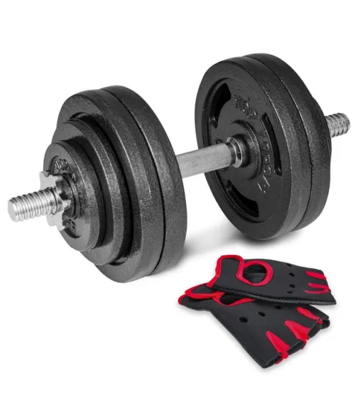 Гантеля металева Hop-Sport New 30кг із рукавичками