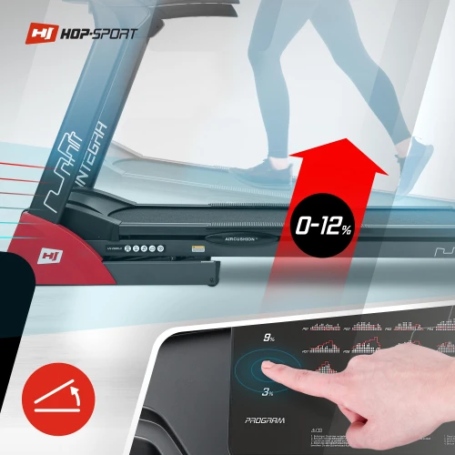 Регулювання нахилу кута бігового полотна Регулювання нахилу кута бігового полотна