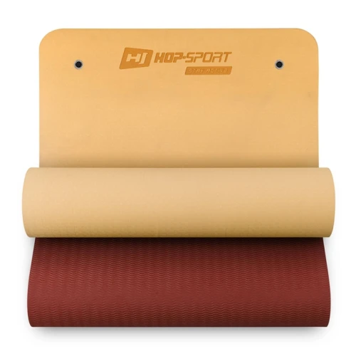 Фітнес-килимок з отворами Hop-Sport TPE 0,8см HS-T008GM помаранчево-червоний