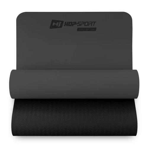 Коврик для фитнеса Hop-Sport TPE 0,6см HS-T006GM темносерый-черный