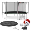 Батут Hop-Sport 14ft (427см) черно-зеленый с внутренней сеткой