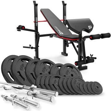 Набор Hop-Sport Strong 146кг со скамьей HS-1055