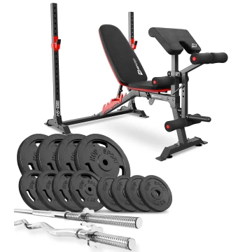 Набор Hop-Sport Strong 108кг со скамьей HS-1095