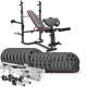 Image 1 for Набор Hop-Sport Premium 173кг со скамьей HS-1065, штангами и гантелями