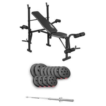 Набор Hop-Sport Premium 69кг со скамьей TX-055 и штангой