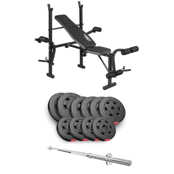 Набор Hop-Sport Premium 59кг со скамьей TX-055 и штангой
