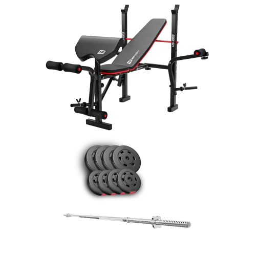 Набор Hop-Sport Premium 39 кг со скамьей HS-1055 Pro и штангой