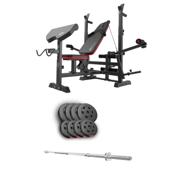 Набор Hop-Sport Premium 39кг со скамьей HS-1075 Pro и штангой