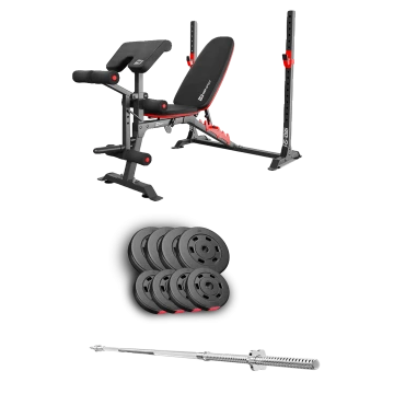 Набор Hop-Sport Premium 39кг со скамьей HS-1095 и штангой