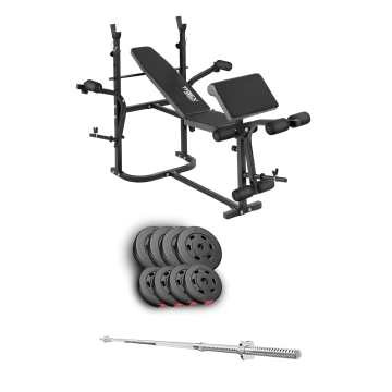 Набор Hop-Sport Premium 39кг со скамьей TX-020 и штангой
