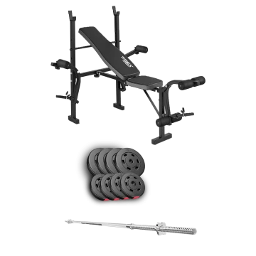 Набор Hop-Sport Premium 39кг со скамьей TX-055 и штангой