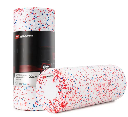 Роллер масажер (валик, ролик) Hop-Sport 3 в 1 EPP 33см HS-P033DYG білий