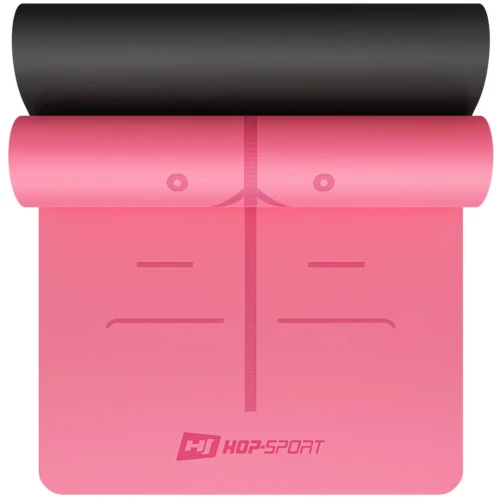 Фітнес-килимок для йоги PU 0,5см 183 x 68см HS-P005GM рожевий