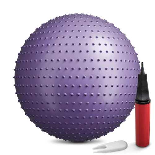 Фітбол масажний Hop-Sport 65см фіолетовий + насос