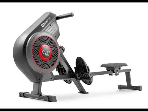 youtube video 1 Гребний тренажер повітряний Hop-Sport HS-065AR Talon сірий