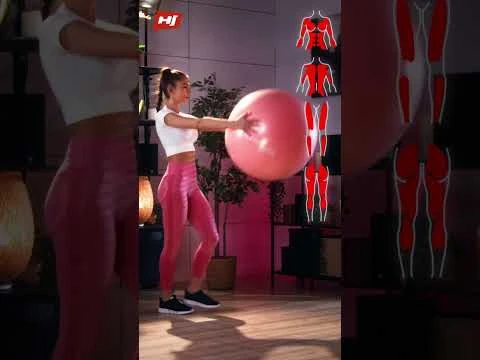 youtube video 1 Фітбол Hop-Sport 85см червоний + насос 2020