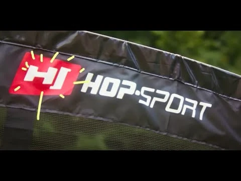 youtube video 1 Батут Hop-Sport 14ft (427 см) чорно-зелений з зовнішньою сіткою