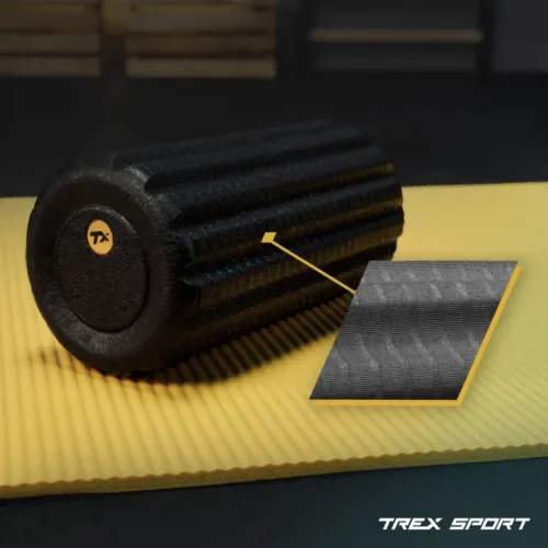 Роллер масажер ребристий Trex Sport TX-030EPR EPP 30см чорний Роллер масажер ребристий Trex Sport TX-030EPR EPP 30см чорний