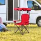 Image 4 for Кресло туристическое раскладное Costway SunChair с навесом красное