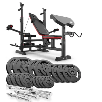 Набор Hop-Sport Strong 106кг со скамьей HS-1075
