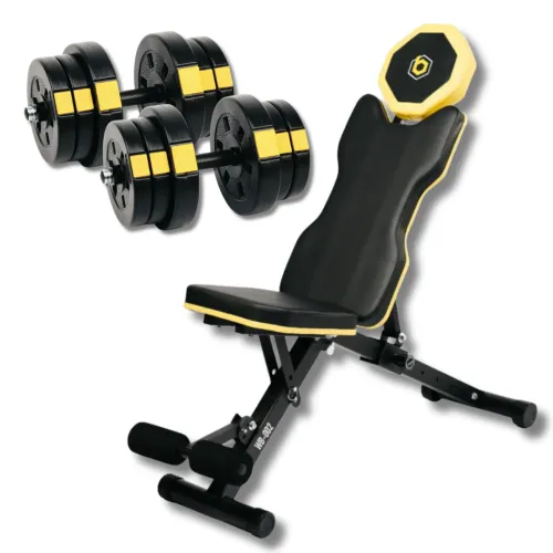 Набор Besport PowerPro гантели 2х21кг со скамьей WB-002