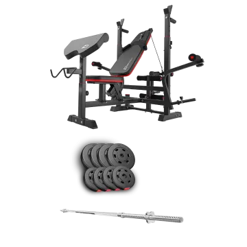 Набор Hop-Sport Premium 39кг со скамьей HS-1075 Pro и штангой