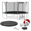 Батут Hop-Sport 14ft (427см) черно-зеленый с внутренней сеткой