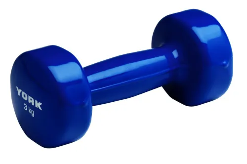Гантели для фитнеса виниловые круглые York Fitness 2х3кг синий