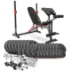 Image 1 for Набір Hop-Sport Premium 173кг з лавою HS-1095, штангами та гантелями